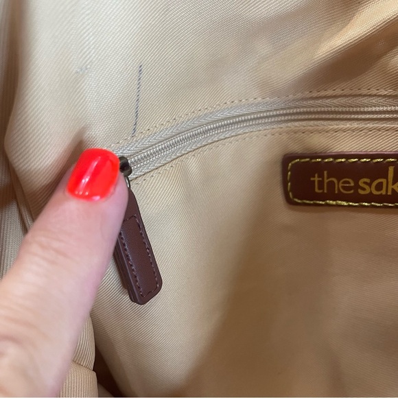 The Sak Shoulder Bag with Textured Woven Pattern. Double strap. Used. Ink spots. - Picture 9 of 10